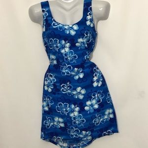 LEILANI Hawaiian tropical floral summer midi dress